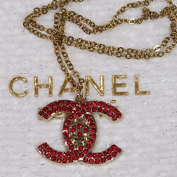 Upcycled Jewelry - BLIZZARD DEAL! Upcycled CC Red and Gold Logo Necklace Stamped